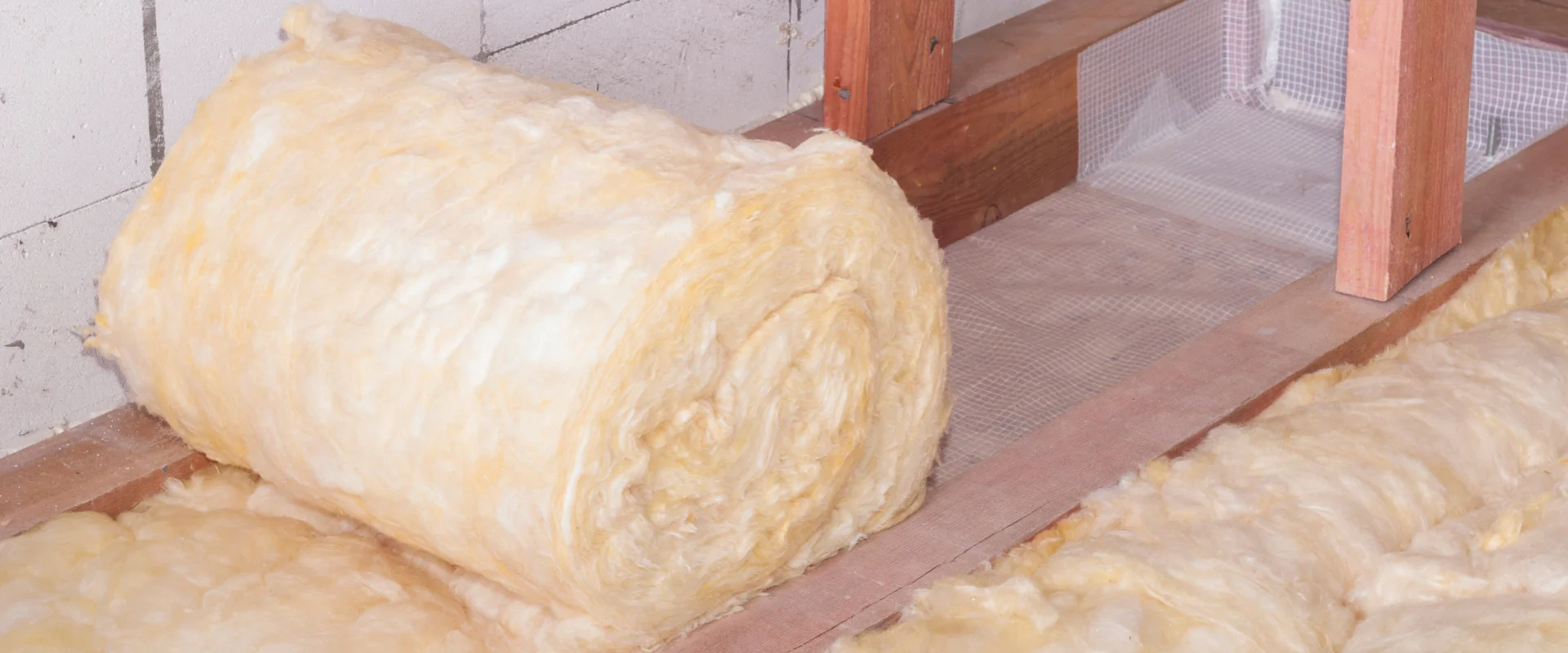 mineral wool insulation work and installation at attic